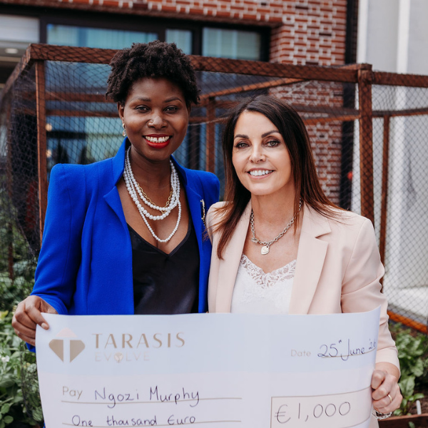 Ngozi Murphy of HouseOfAbia celebrating her Evolve Academy Live Pitch win